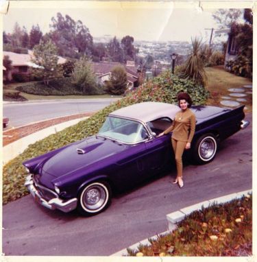 Annette Funicelle and her 1957 Thunderbird