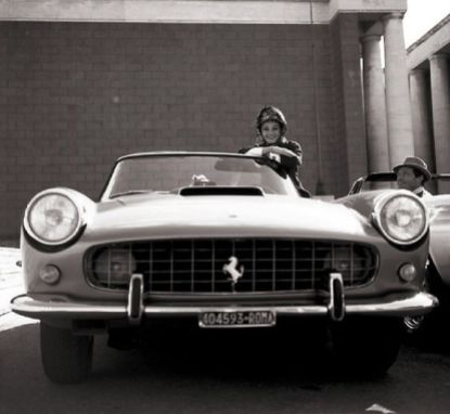 Audrey Hepburn and her Ferrari