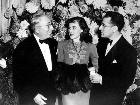 With Louis B. Mayer and Paulette Goddard