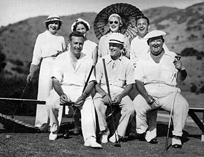 kryds arkitekt Creed At the course – Front row, left to right, P.K. Wrigley, Stan Laurel, Oliver  Hardy; back row, Mrs. Hardy, Mrs. Wrigley, Mrs. Laurel and Jan Gaber. –  Once upon a screen…
